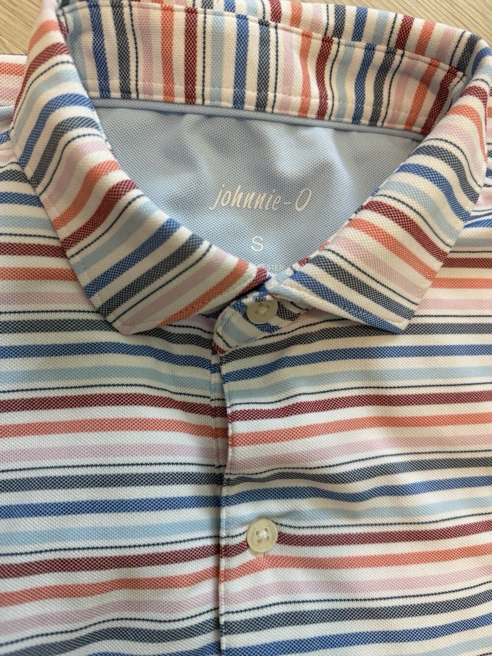 johnnie-O Bensie PREP-FORMANCE Polo Shirt Men’s S Multicolor Striped Golf